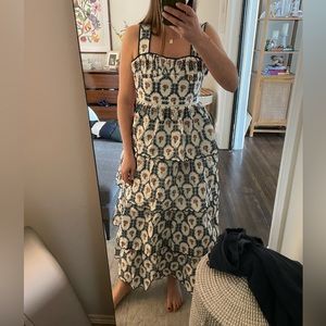 Lug Von Siva ROSE IN BLUE FLOWER CIRCLE EMBROIDERY KARMEN DRESS